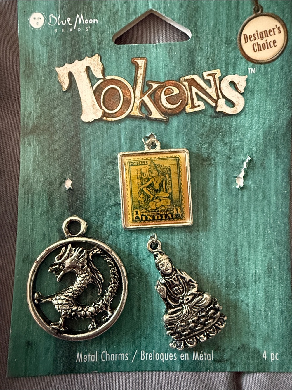 Tokens Metal Charm Set - Silver & Yellow